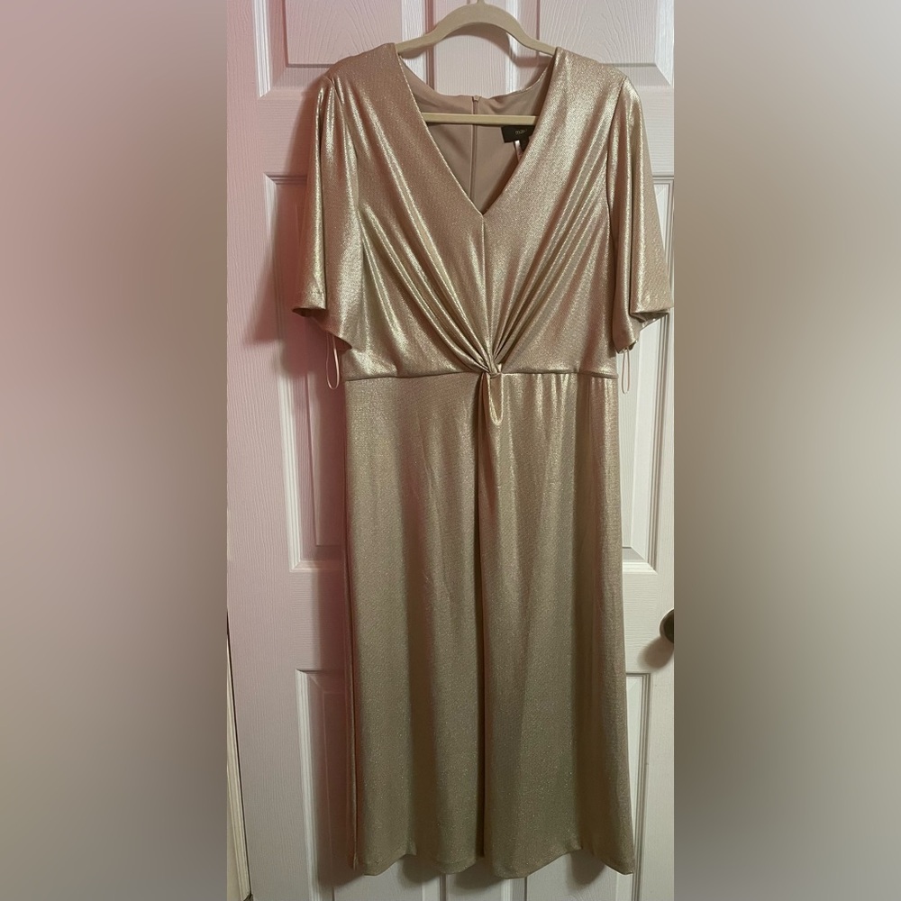 Elegant metallic Gold Women's Dress
